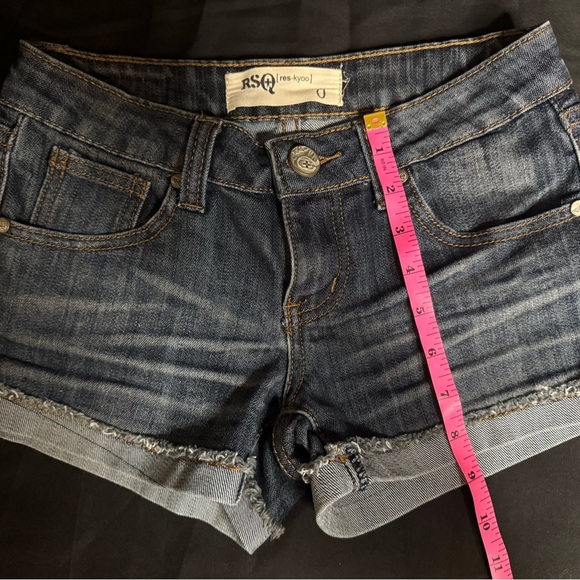 RSQ Women's Dark Blue Jean Shorts - Picture 6 of 6